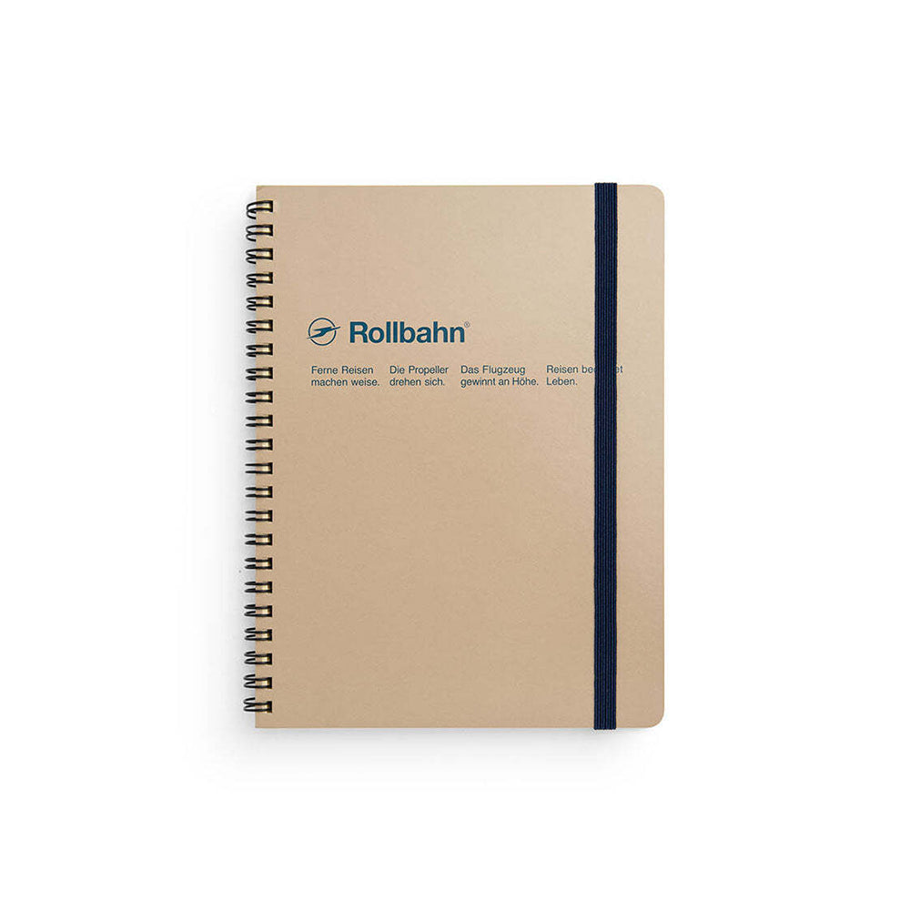 Delfonics  Rollbahn Spiral Bound Notebook Grid A5 Journal - Greige