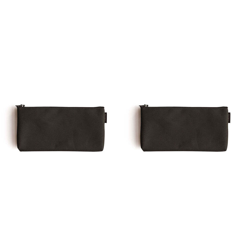2PK Delfonics Marek Canvas Flat Pencil Case 18.5cm - Black