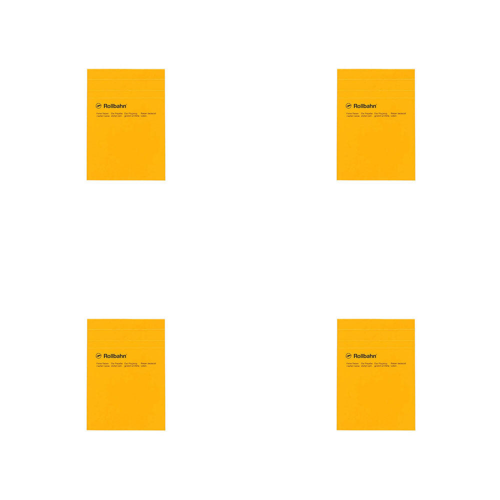 4PK Delfonics 50-Sheets A7 Rollbahn Ruled Notepad Yellow