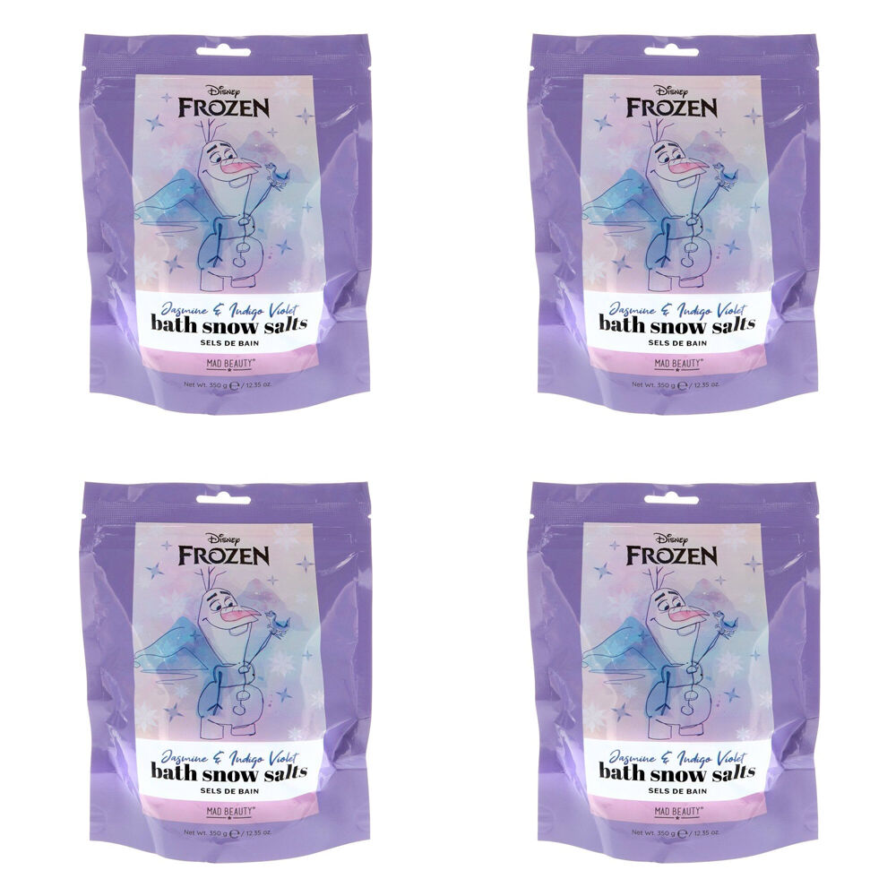 4PK Disney Frozen Olaf Scented Bath Snow Salts 350g Jasmine & Indigo Violet