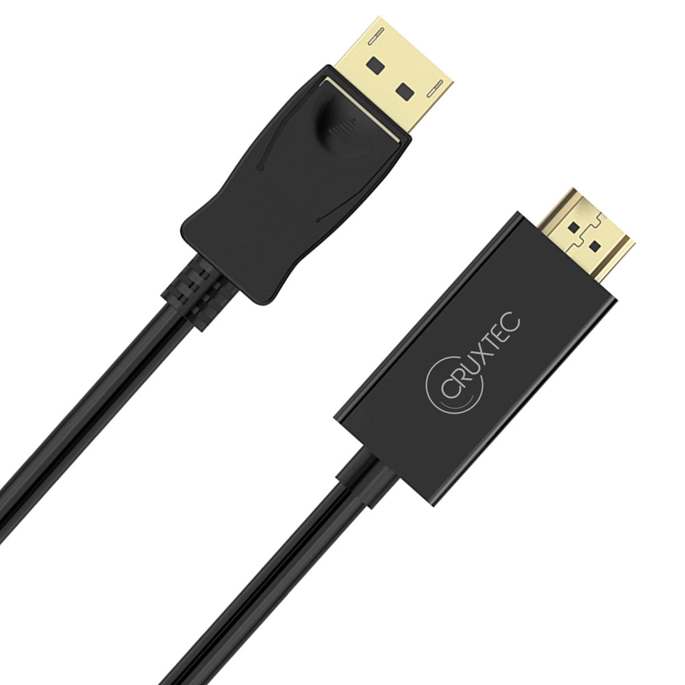 Cruxtec Displayport Male to HDMI Male Cable 4K 30Hz 3m - Black