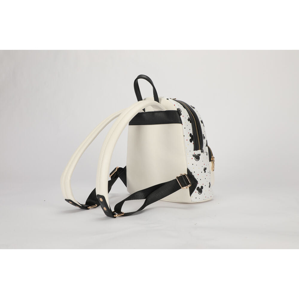 Disney Mickey Deluxe PU Leather Backpack 25x29cm - Black/White