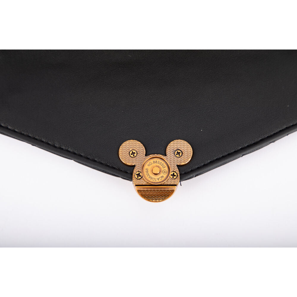 Disney Mickey Quilted PU Shoulder Handbag 20.5x13cm - Black