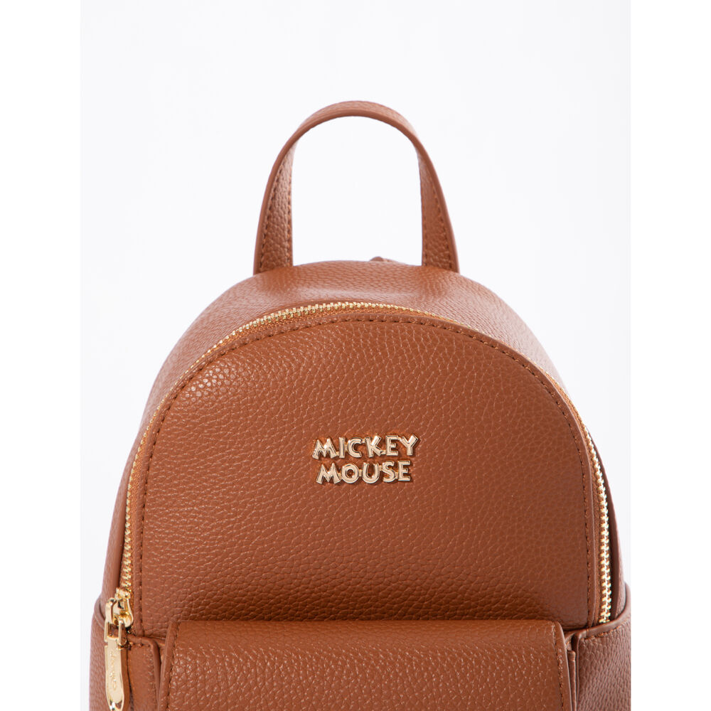 Disney Mickey Mouse PU Leather Mini Backpack 17x21cm - Brown