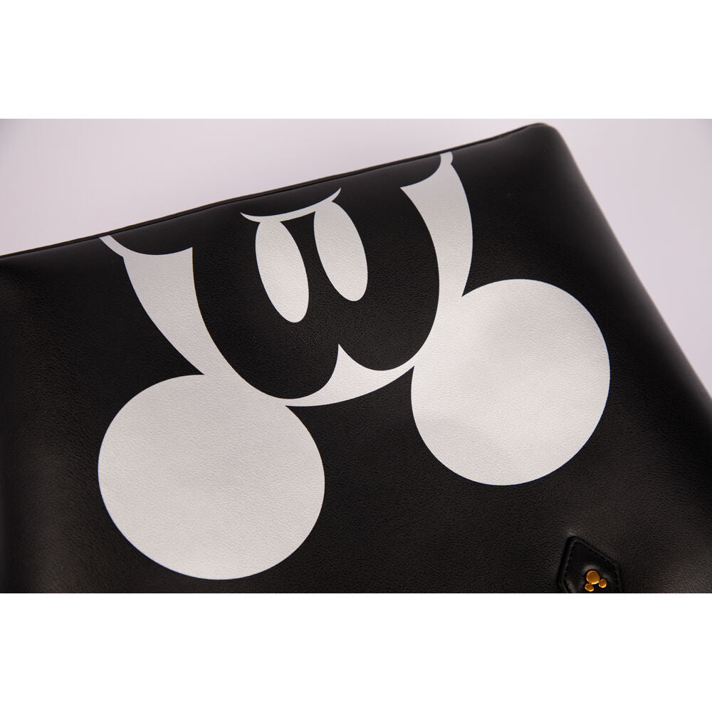 Disney Mickey Large PU Leather Tote Handbag 37x27cm - Black
