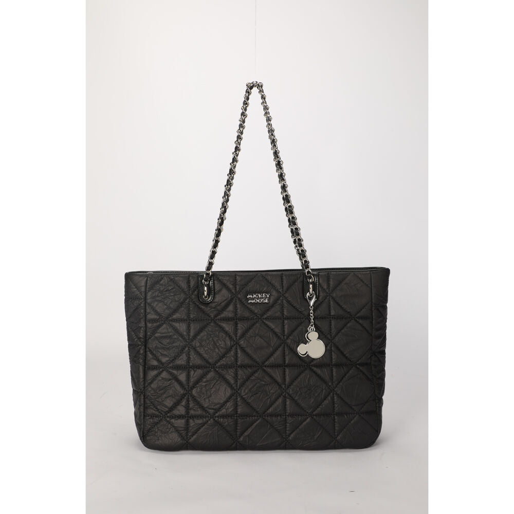 Disney Mickey Large Quilted Tote Handbag 35x27cm - Black