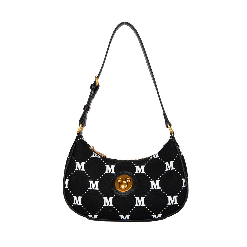 Disney Mickey Canvas Shoulder Handbag 24x12cm - Black