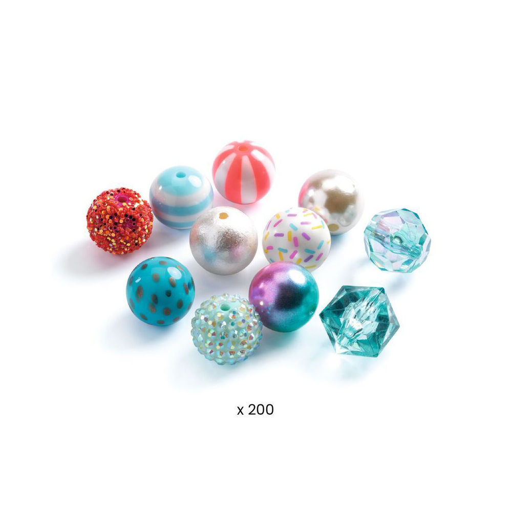 Djeco Silver Bubble Beads 15x15cm Craft Kit Kids/Children 4y+