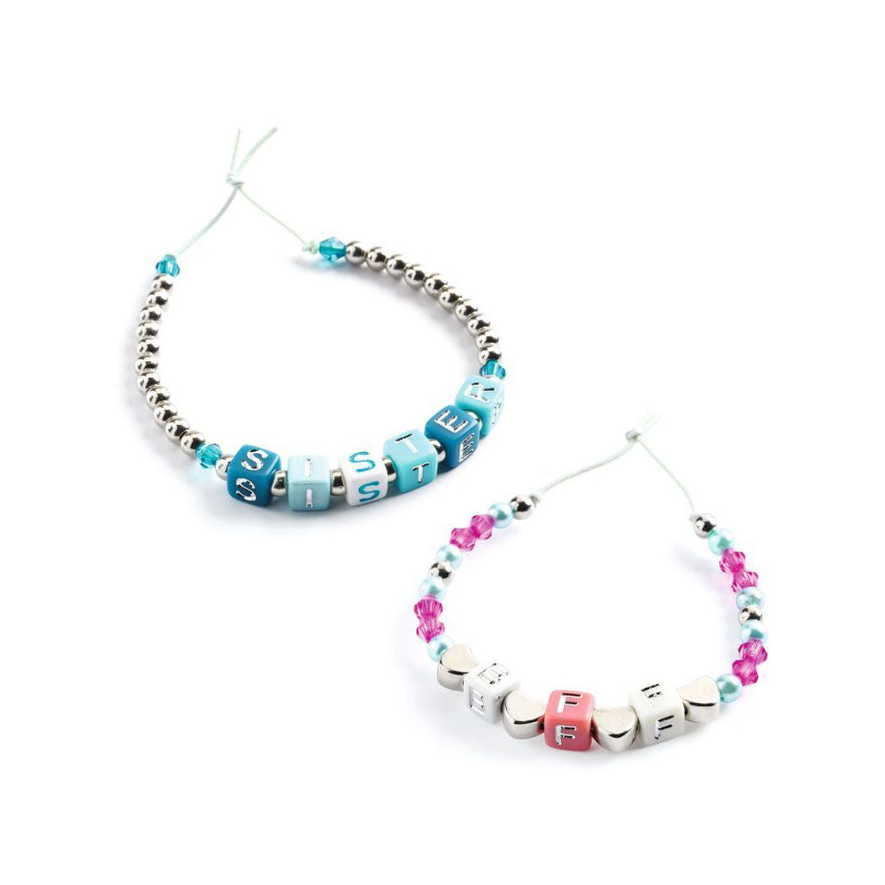 Djeco Silver Alphabet Beads 15x15cm Craft Kit Kids 6y+