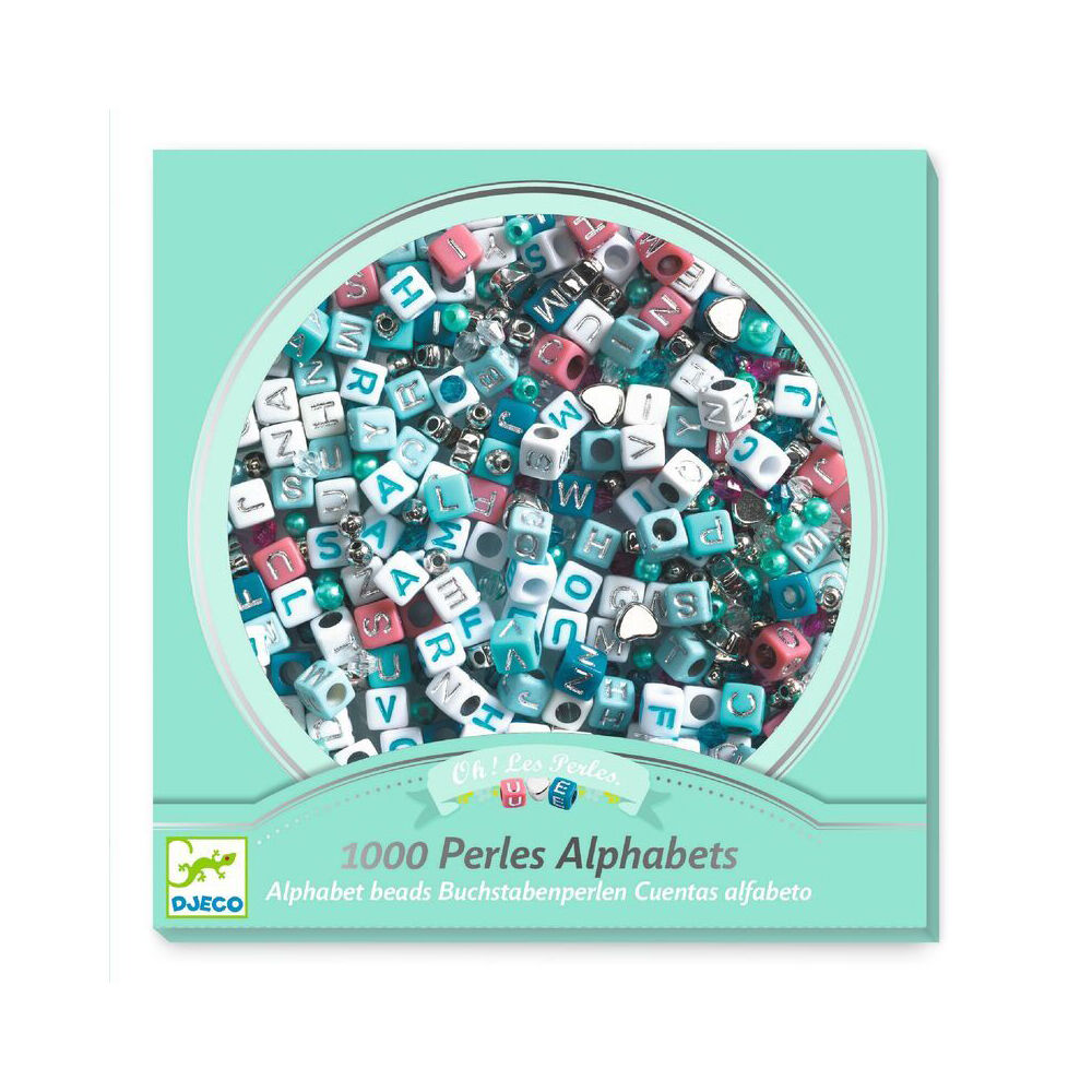 Djeco Silver Alphabet Beads 15x15cm Craft Kit Kids 6y+