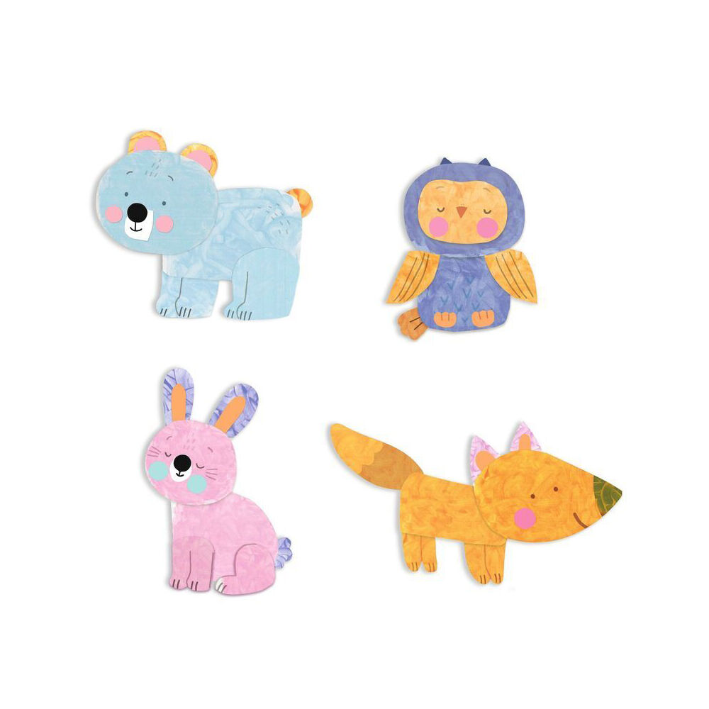 Djeco Messy Fun Animal Crafting Kids Painting Set 18m+/21x28cm Multi Coloured