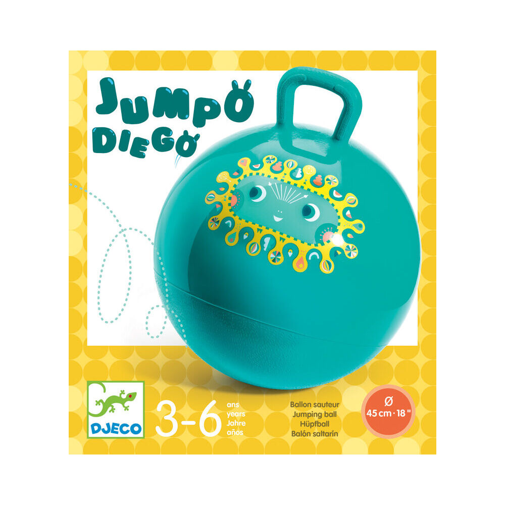 Djeco Diego Plastic Jumpa Ball Hopper 20x22cm - Blue 3y+