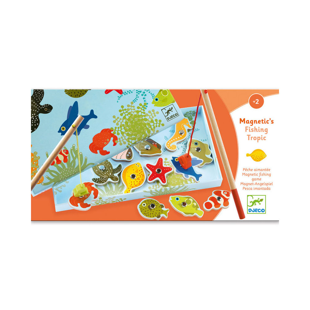 12pc Djeco Magnetic Tropical Fishing Toy Kids/Children 2y+