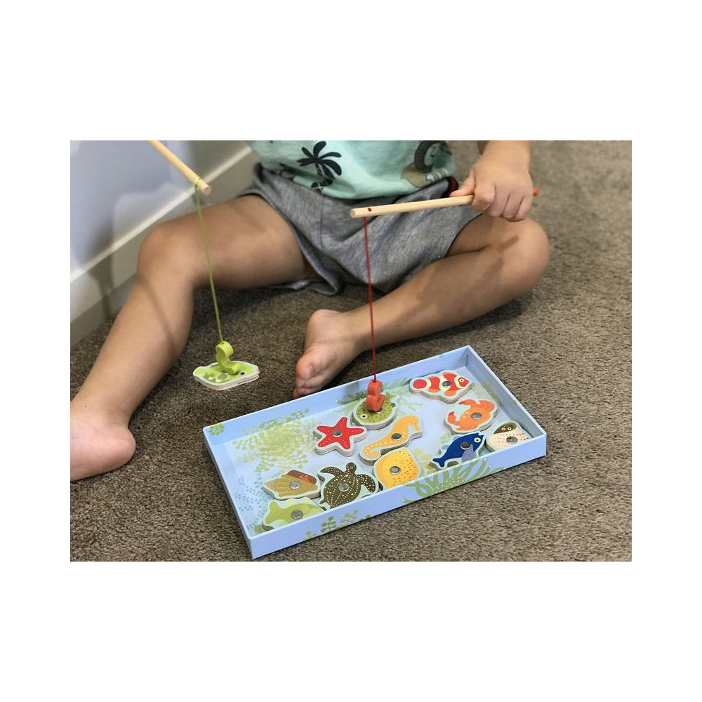 12pc Djeco Magnetic Tropical Fishing Toy Kids/Children 2y+