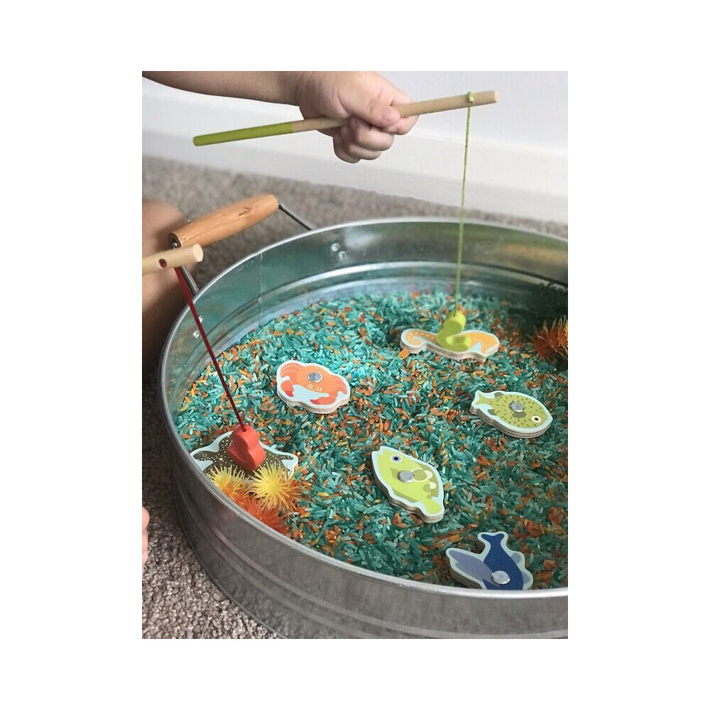 12pc Djeco Magnetic Tropical Fishing Toy Kids/Children 2y+