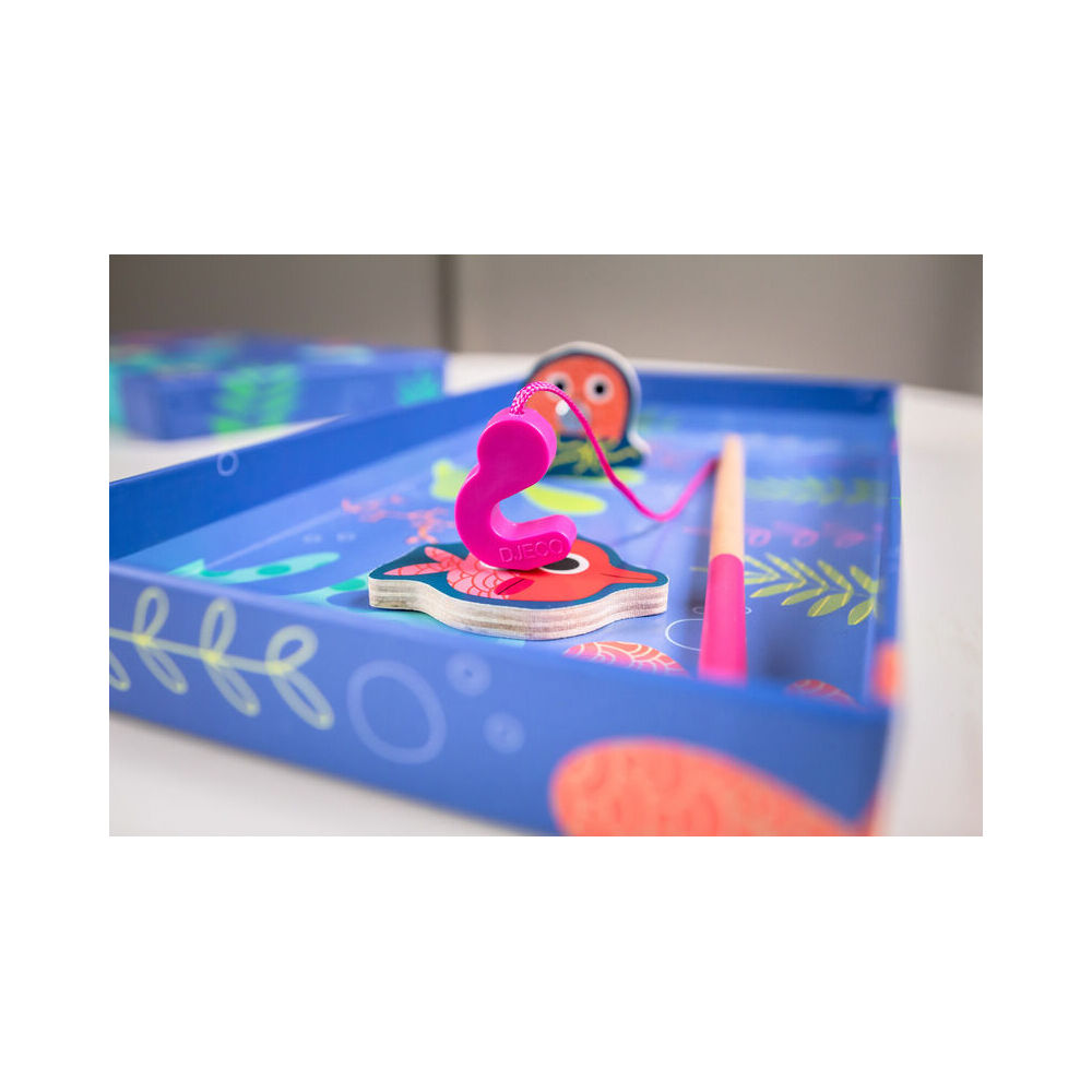 12pc Djeco Magnetic Coloured Fishing Toy Kids/Children 2y+