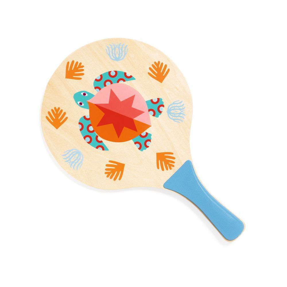 2pc Djeco Wood Sea Beach Racket Set w/ Ball Kids 5y+