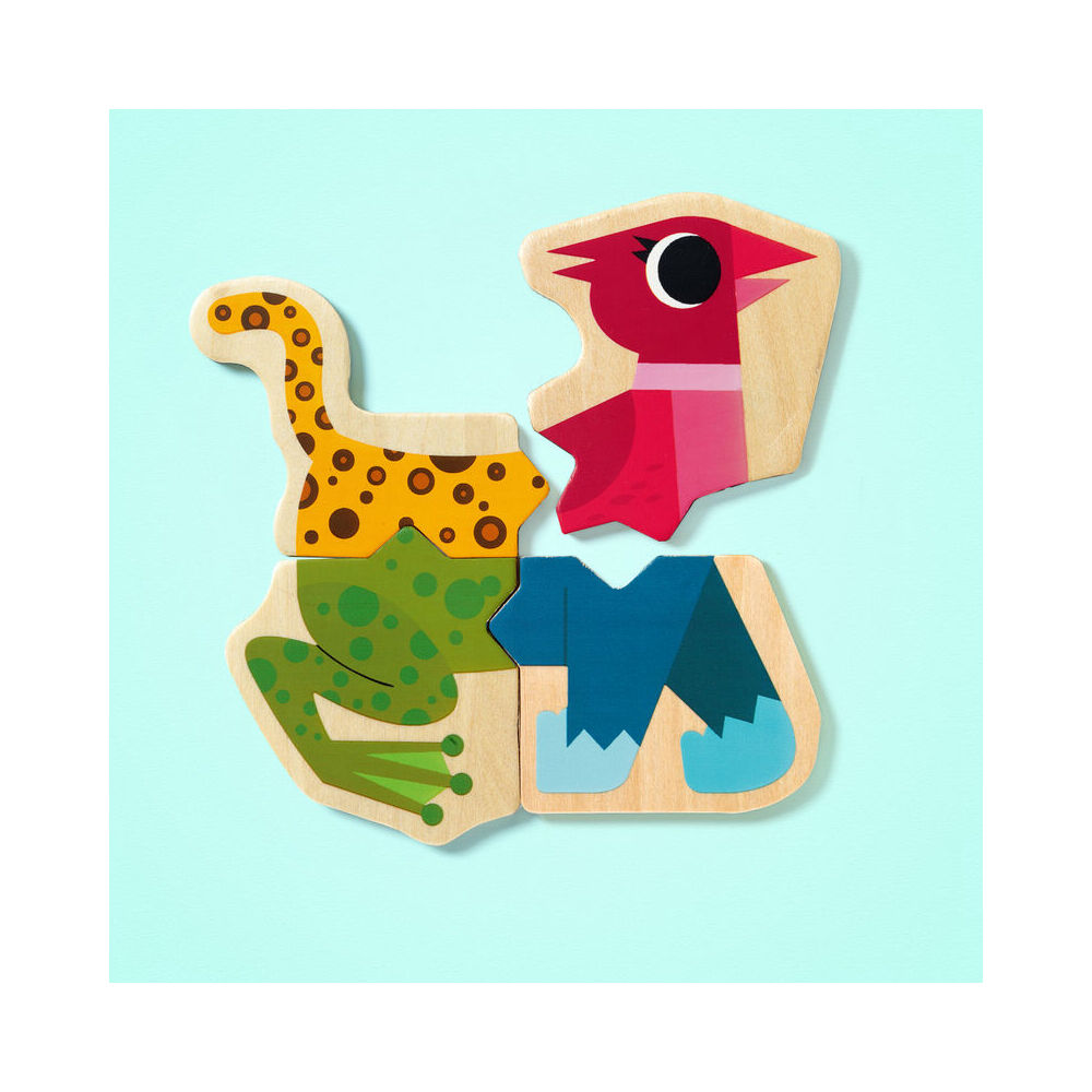 36pc Djeco Wooden Magnetic Mixanimo Animal Puzzle Set 22x19cm Kids Toy 2y+