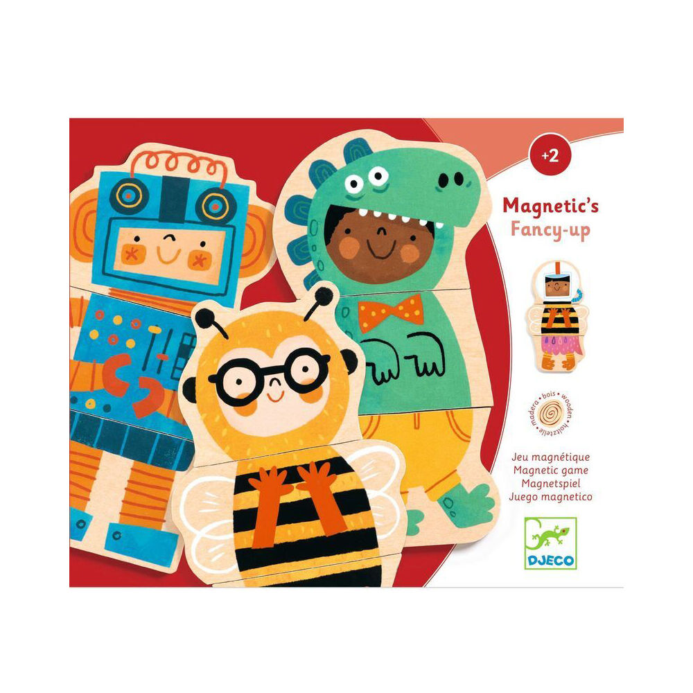 24pc Djeco Wooden Magnetic Fancy Dress Up Puzzle Set Kids Toy 2y+