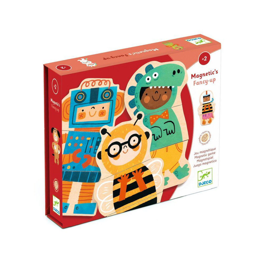 24pc Djeco Wooden Magnetic Fancy Dress Up Puzzle Set Kids Toy 2y+