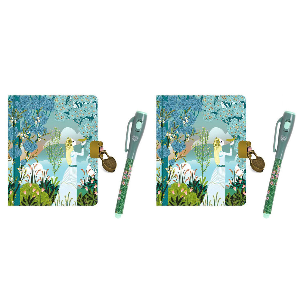 2PK Djeco Charlotte Little Secret Notebook w/ Magic Pen Stationery 8y+