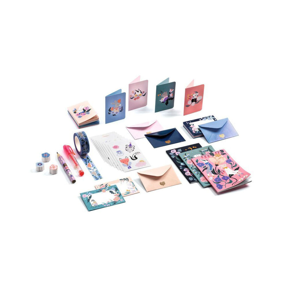 Djeco Cecile Mini Correspondence Box Writing Stationery Set Kids 5y+