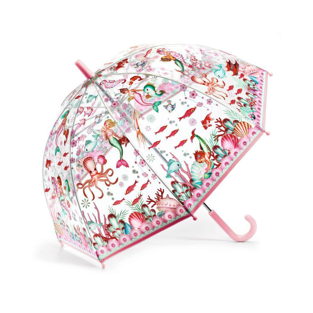2PK Djeco Mermaid PVC Child Manual Dome Umbrella 70cm 3y+