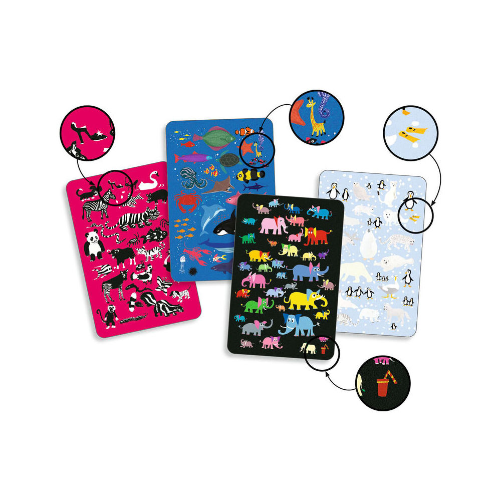 Djeco Mystery Animal Observation & Speed Card Game Kids 4y+