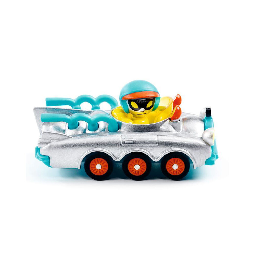 2PK Djeco Roller Coaster Crazy Motors Kids Miniature Toy Car 3y+/7x4x4cm Silver