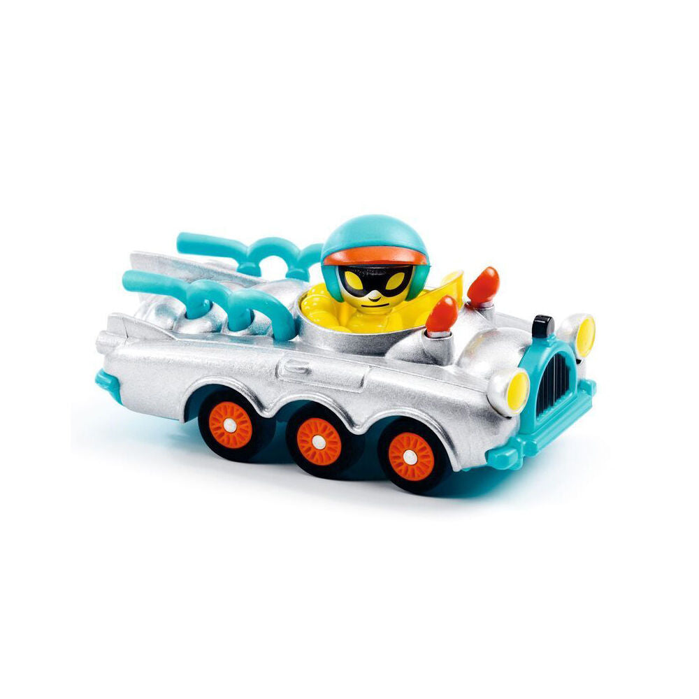 2PK Djeco Roller Coaster Crazy Motors Kids Miniature Toy Car 3y+/7x4x4cm Silver