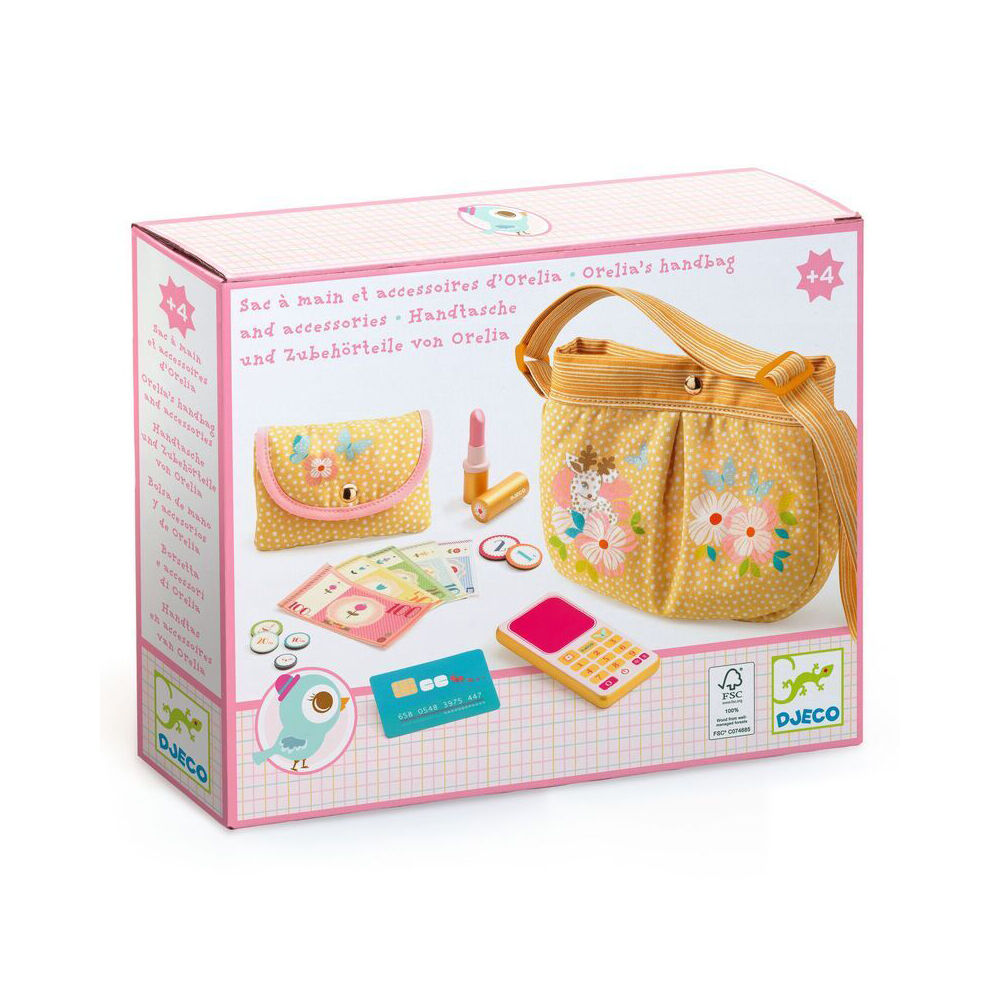 16pc Djeco Orelia's Handbag & Accessories Kids Pretend Play Toy Set 4y+