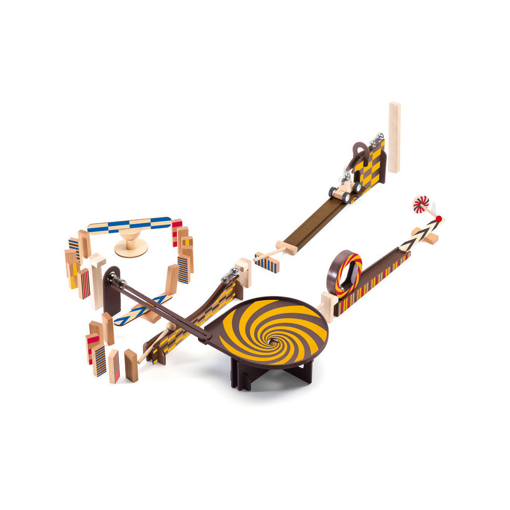 45pc Djeco Zig & Go w/ Wooden Domino Kids 33x25cm Play Toy Set 8y+