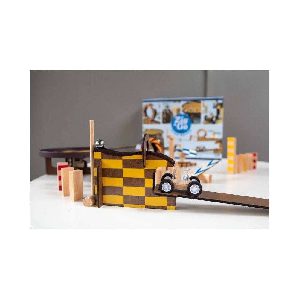 45pc Djeco Zig & Go w/ Wooden Domino Kids 33x25cm Play Toy Set 8y+