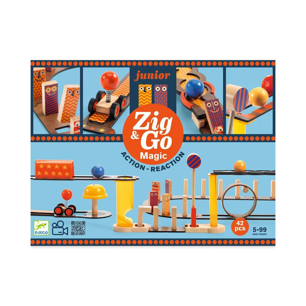 43pc Djeco Wooden Zig & Go Junior Magic Kids 25x30cm Play Toy Set 5y+