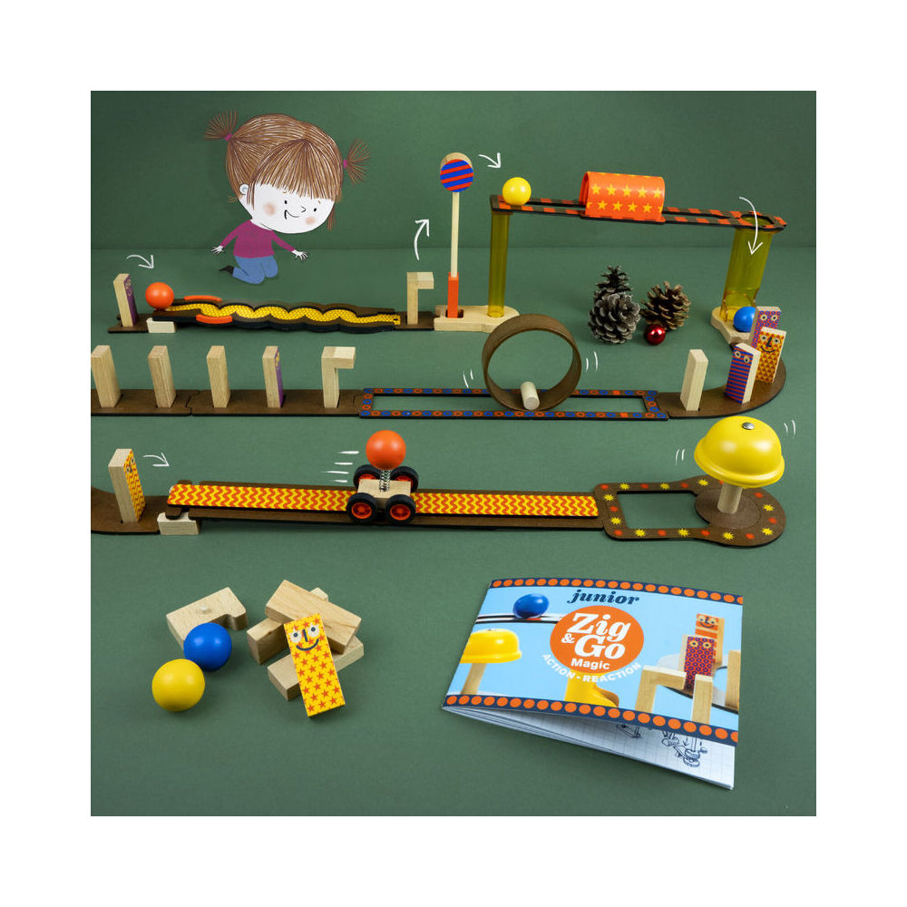 43pc Djeco Wooden Zig & Go Junior Magic Kids 25x30cm Play Toy Set 5y+