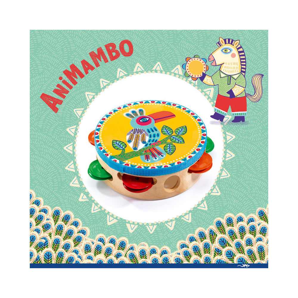 Djeco Animambo Tambourine Kids/Childrens Musical Play Toy 2y+