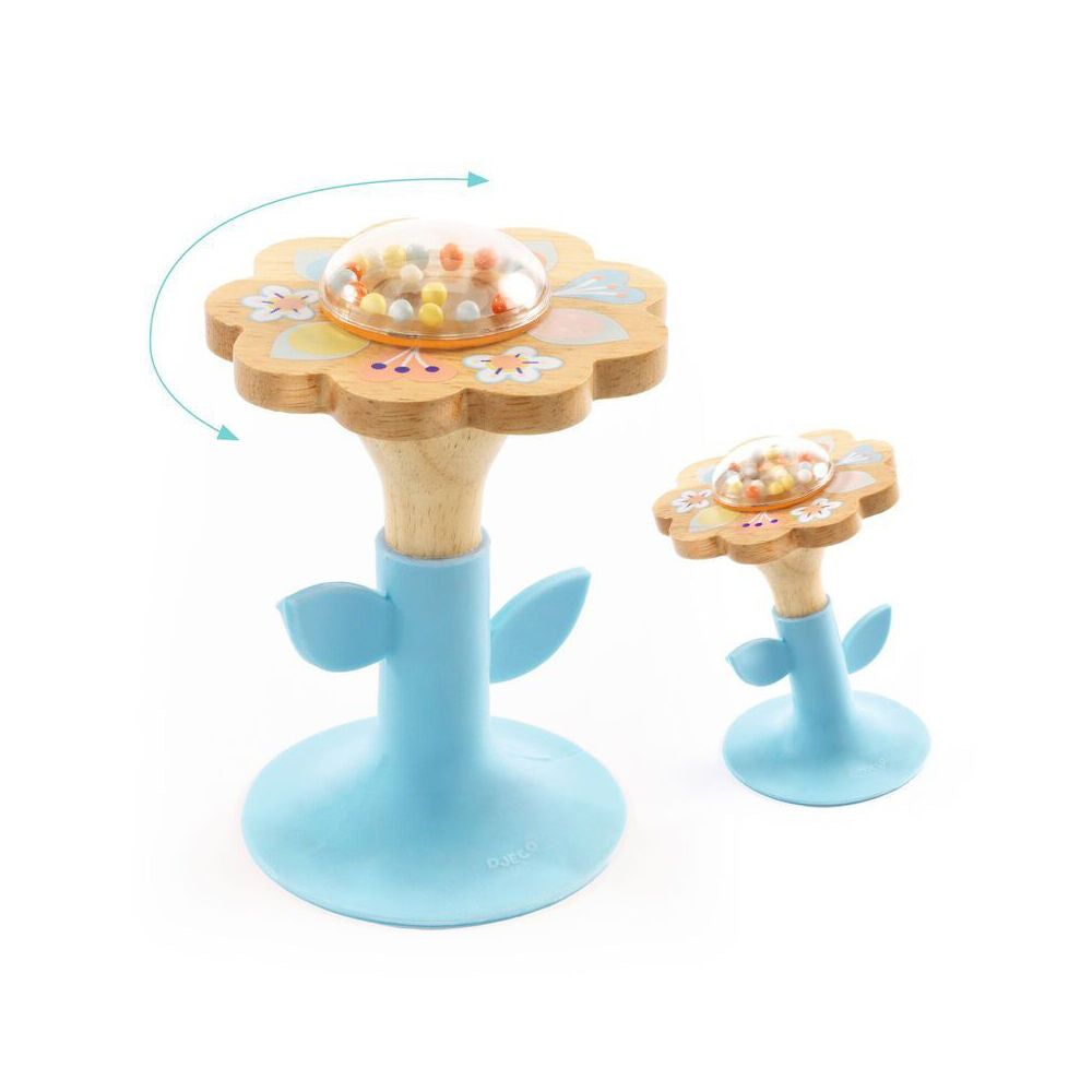 2PK Djeco BabySwipi Wood Rattle 11cm Sensory Play Kids Toy 3m+