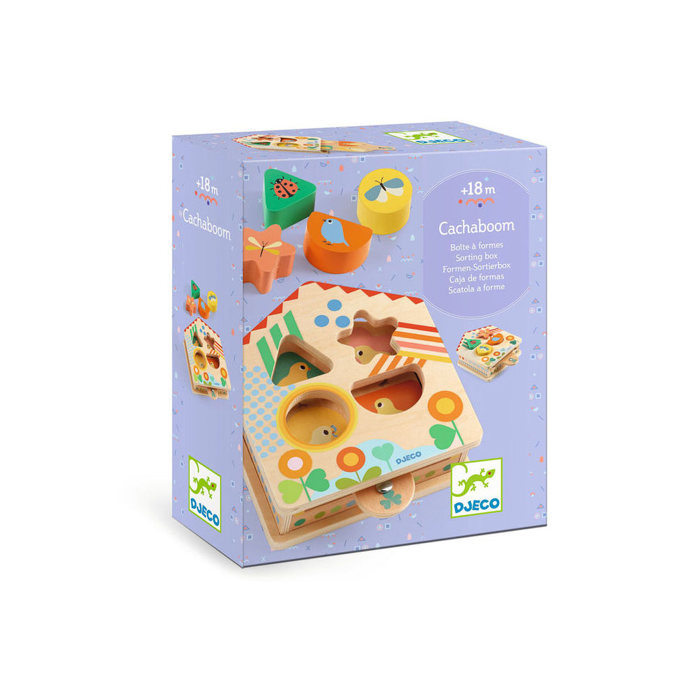 Djeco Cacaboom Shape Sorter w/ Tab 16cm Toy Kids/Children 18m+