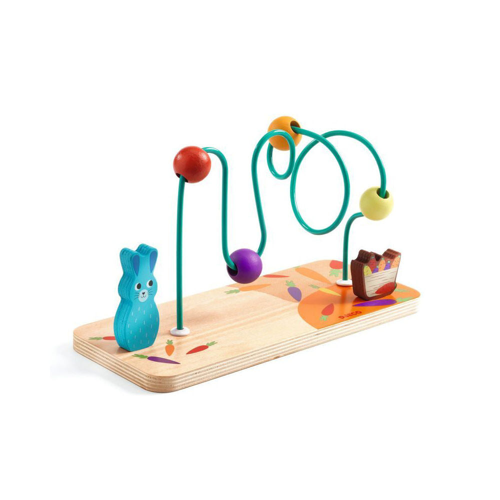 Djeco Rabbit Bead Frame Rollcarott 26x14cm Activity Toy Kids 18m+