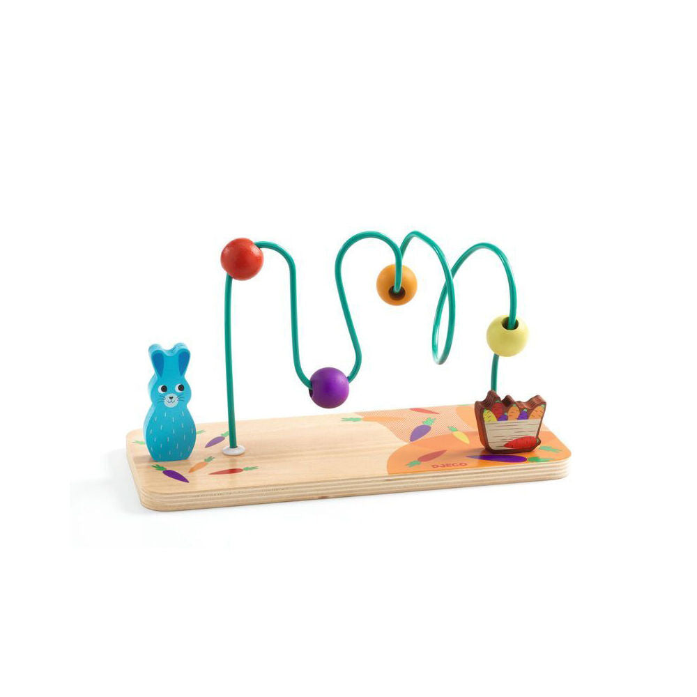 Djeco Rabbit Bead Frame Rollcarott 26x14cm Activity Toy Kids 18m+