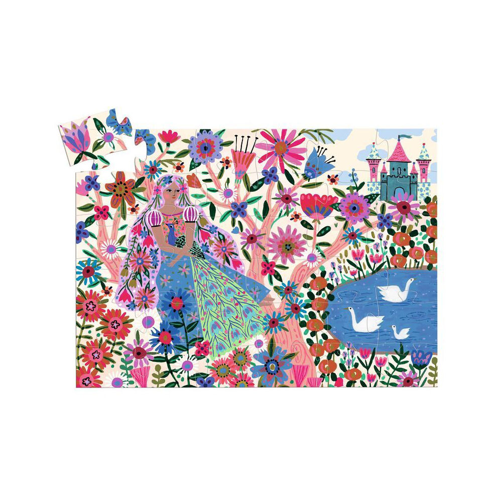 36pc Djeco The Princess & Her Peacock Silhouette Puzzle Game 42x30cm 4y+