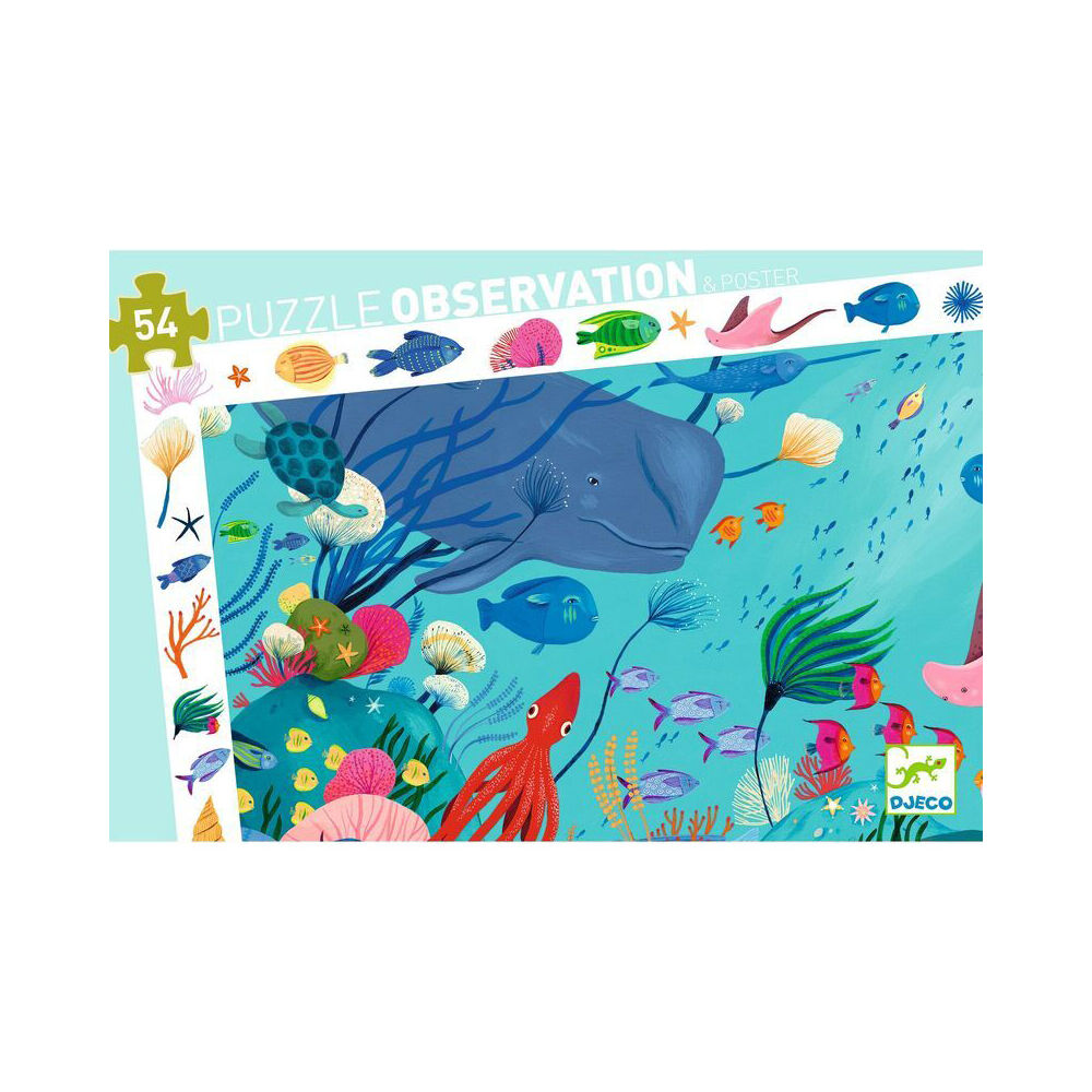 54pc Djeco Aquatic Observation Puzzle Game 34x23cm 4y+