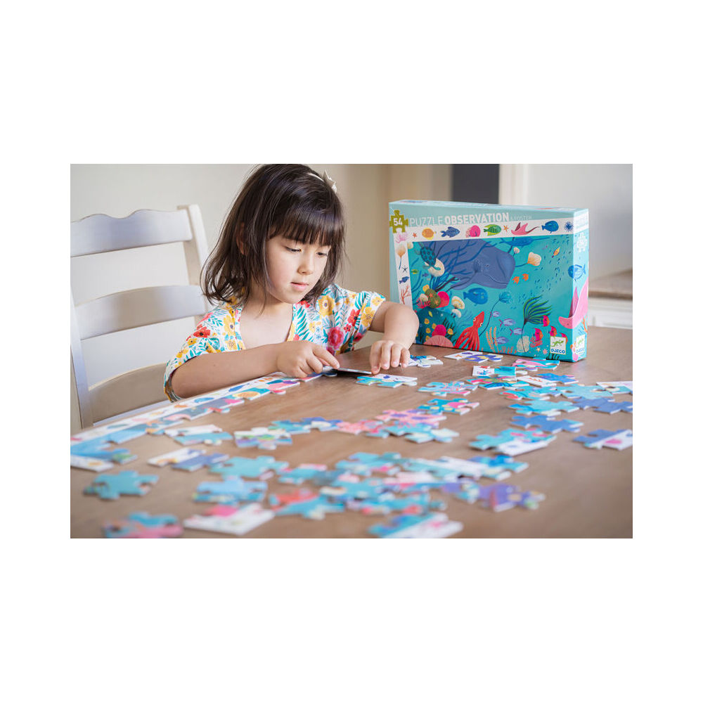 54pc Djeco Aquatic Observation Puzzle Game 34x23cm 4y+