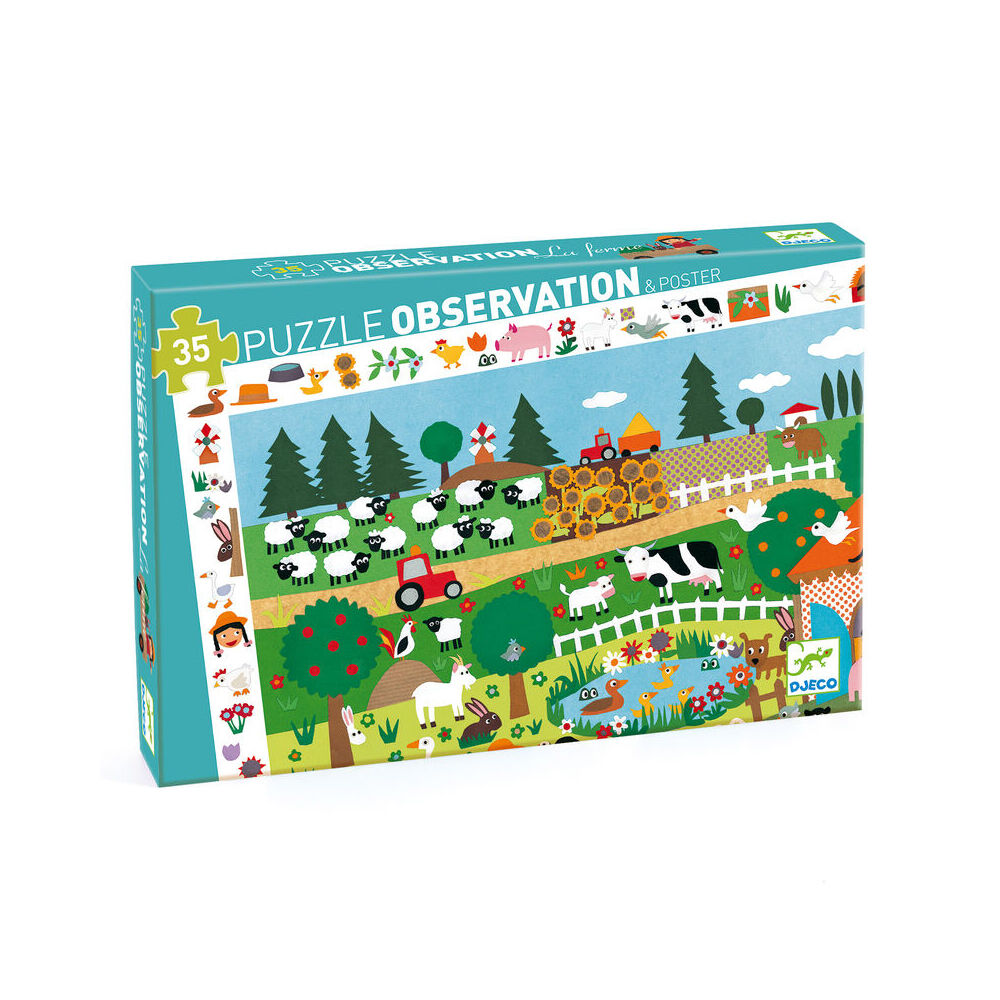 35pc Djeco The Farm Observation Puzzle Game 34x23cm 3y+