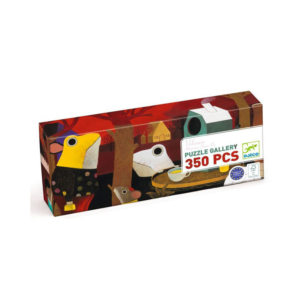 350pc Djeco Volcania Gallery Puzzle w/ Poster Game 97x33cm 7y+