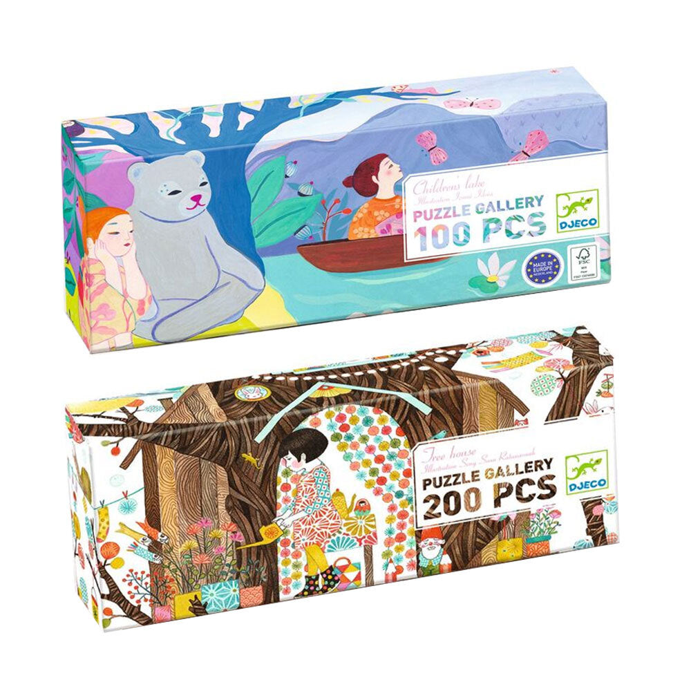 100pc Djeco Children's Lake Gallery & Tree House Gallery Jigsaw Puzzle 5y+