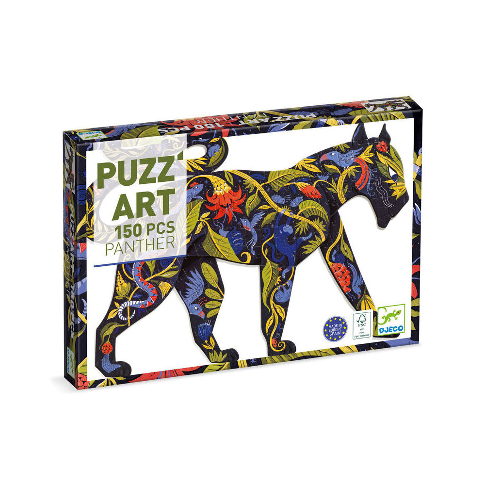 150pc Djeco Panther Shaped Art Puzzle Game 62x47cm 6y+