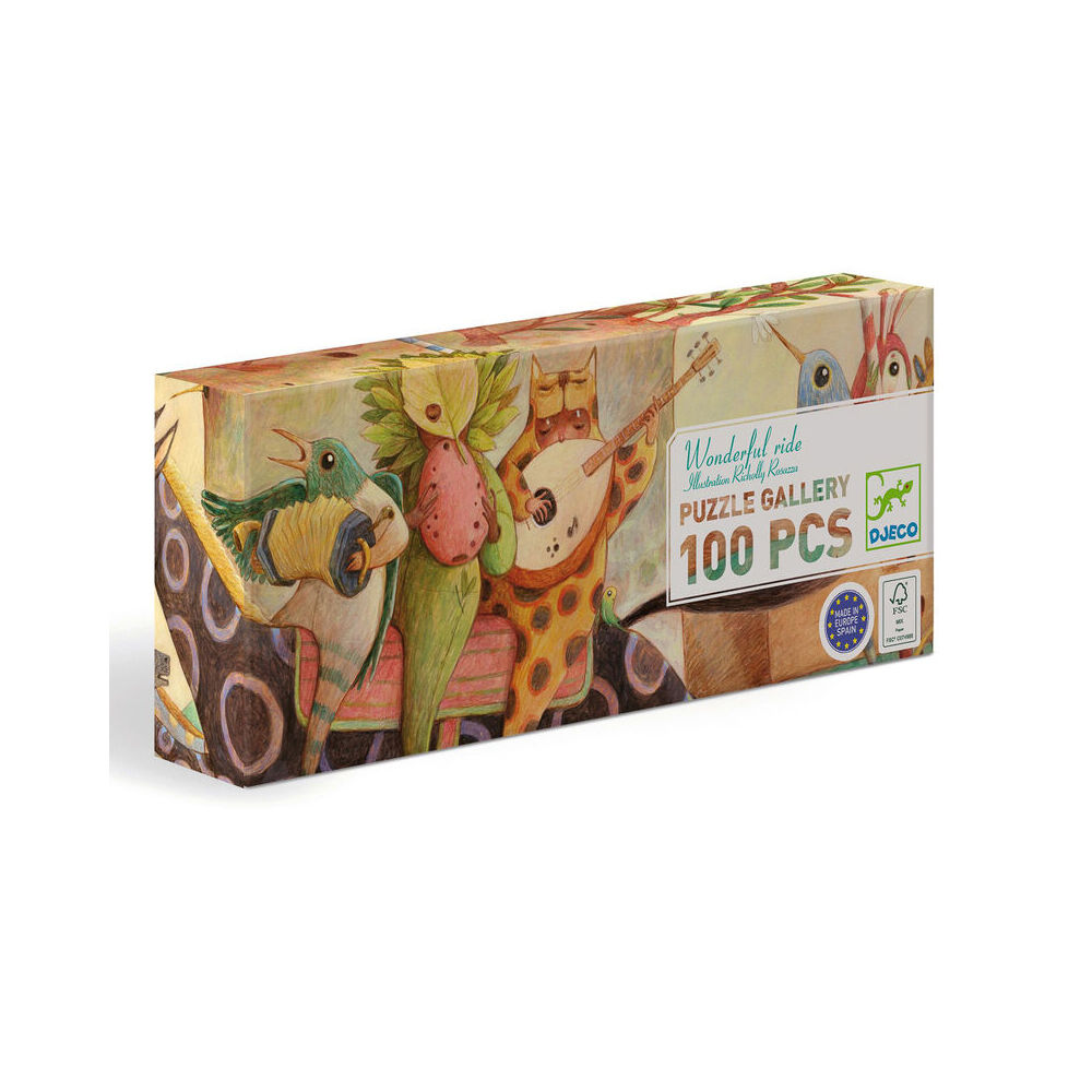 100pc Djeco Wonderful Ride Gallery Puzzle w/ Poster Game 97x33cm 5y+