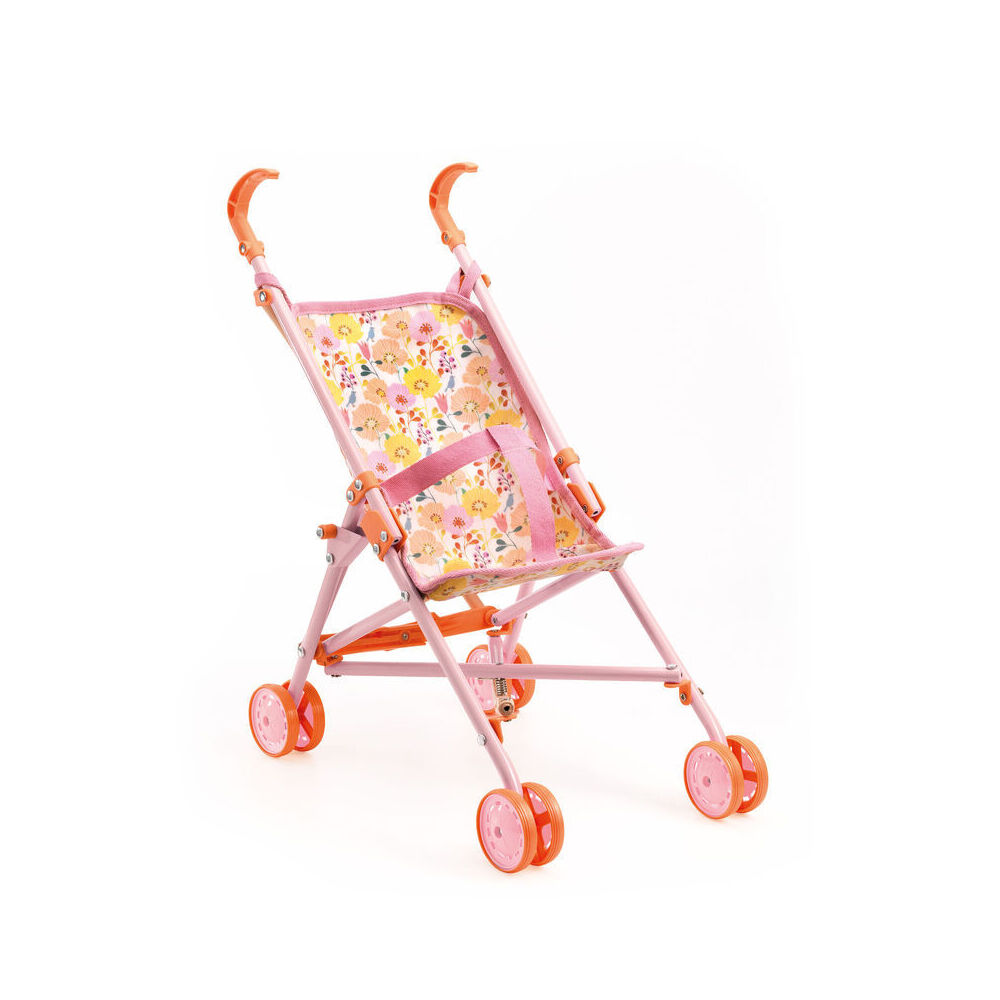 Djeco 54cm Pomea Flower Doll Umbrella Stroller Play Accessory 2y+ Pink