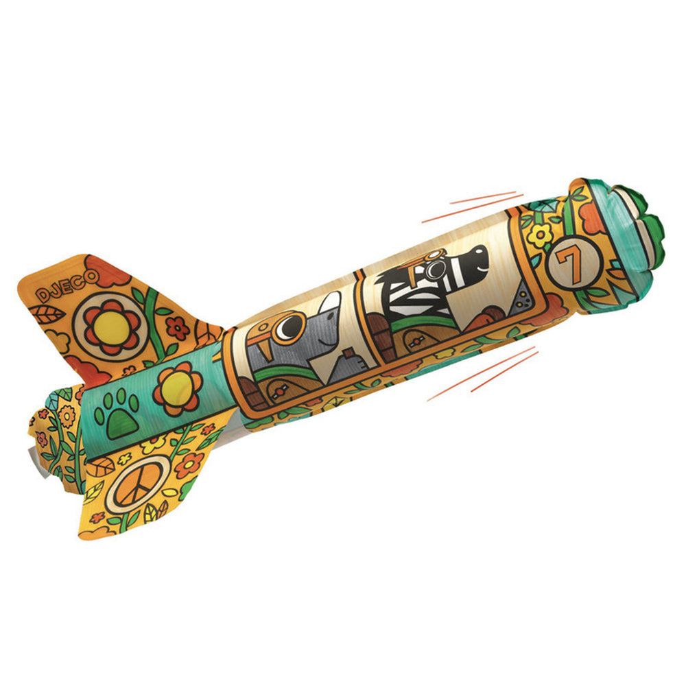 2PK Djeco Do It Yourself To The Sky Rockets Colour & Inflate Kids Craft 4y+